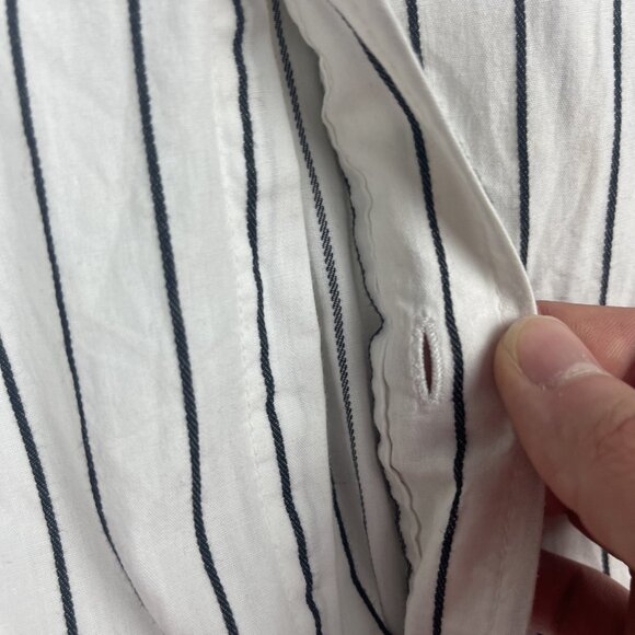 Avirex USA Shirt Mens L White / Black Button Up Long Sleeve Striped *Read* - Picture 16 of 16